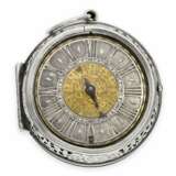 Taschenuhr: museale, frühe einzeigrige Sackuhr mit Alarm, signiert Quare London, ca.1690 - Foto 1