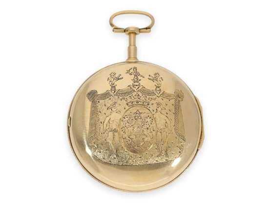 Taschenuhr: Rarität, eine der frühesten astronomischen Taschenuhren mit ewigem Kalender, 6 Komplikationen und früher Sekunde, 18K Gold, ca. 1790 - фото 4