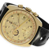 Armbanduhr: Omega-Rarität, einer der seltensten Seamaster Chronographen, Ref. 176.007 in massiv 18K Gold, nie in Serie gegangen, Baujahr 1974, mit Stammbuchauszug - photo 1