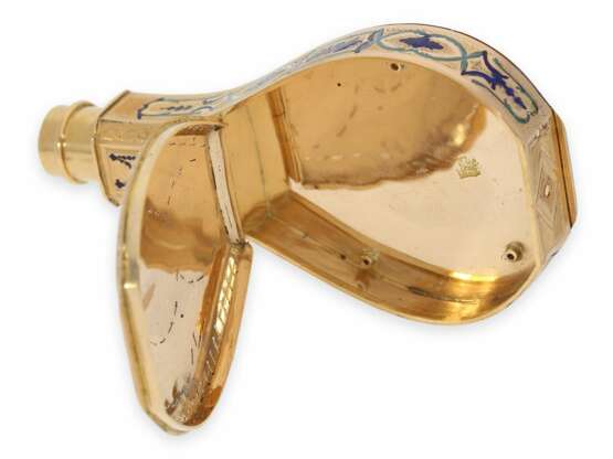 Formuhr: absolute Rarität, große Gold/Emaille-Formuhr, "The Scent Flask" zugeschrieben Jaquet Droz, London, ca.1790 - Foto 8