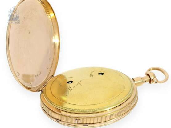Taschenuhr: exquisite Gold/Emaille-Taschenuhr mit Repetition und Musikspielwerk, Piguet & Meylan, Genf um 1820 - photo 3
