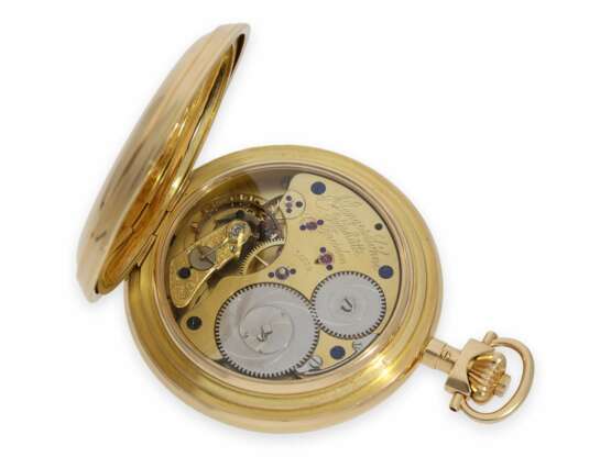 Taschenuhr: extrem schweres und frühes A. Lange & Söhne Ankerchronometer in der seltenen Ausführung mit "Patentrücker", No. 14810, ca.1881 - Foto 4