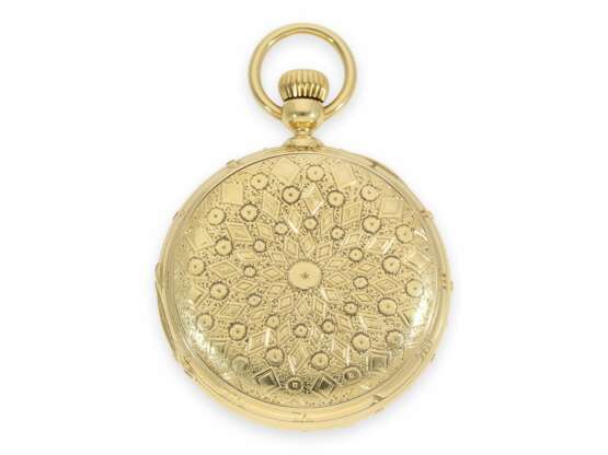 Taschenuhr: absolute Rarität, museales und möglicherweise einzigartiges Ekegren Taschenchronometer "Montre à Tact" mit Kalender, No. 14546, Genf ca.1870 - Foto 3