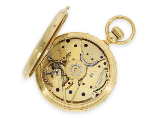 Taschenuhr: absolute Rarität, museales und möglicherweise einzigartiges Ekegren Taschenchronometer "Montre à Tact" mit Kalender, No. 14546, Genf ca.1870 - Foto 4