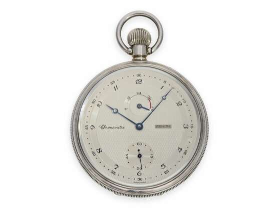 Taschenuhr: hochfeines silbernes Taschenchronometer mit Gangreserve, Chronometre Zenith, Ref. 07 . 0050 . 148, No. 2 !, neuwertig - Foto 1