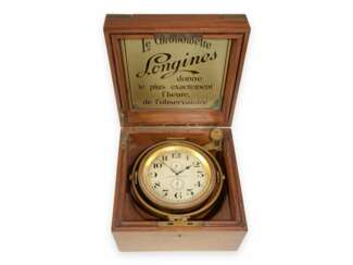 Marinechronometer: exquisites, kleines und sehr seltenes Longines 8-Tage Marine-Chronometer No.4131989, Baujahr 1924