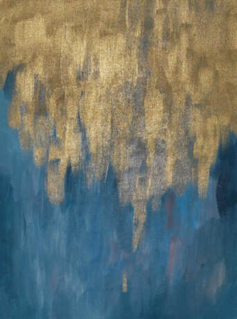 Картина «Синее с золотым», Холст, Акриловые краски, Абстракционизм, 2020 г. - фото 1