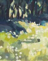 Blühende Wiese am Waldrand