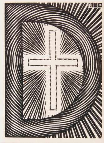 Maurits Cornelis Escher. Vier Holzschnitte und eine Visitenkarte - Foto 4