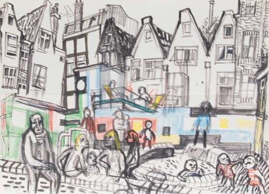 Karl Hubbuch. Kinderspielplatz in Amsterdam und Markt am Meer - Foto 2
