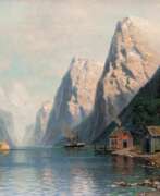 Johannes Harders. Dampfer im Fjord
