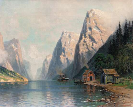 Johannes Harders. Dampfer im Fjord - Foto 1