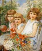 Arthur Kurtz. Drei Kinder im Garten