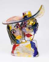 Glas-Skulptur 'Uomo donna con cappello - Omaggio à Picasso'