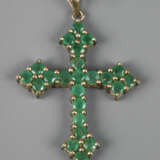 Kreuzanhänger mit Smaragden - photo 1