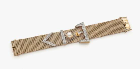 Armband mit Diamanten und Zuchtperle - фото 1