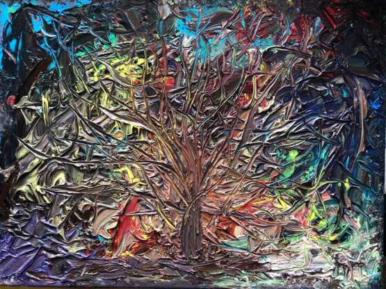 Philisophycal tree Canvas on the subframe Oil paint Abstract Expressionism Landscape painting 2020 - photo 1