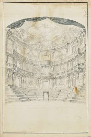 Antonio Beduzzi. Entwurf für den Zuschauerraum eines kaiserlichen Theaters - фото 1