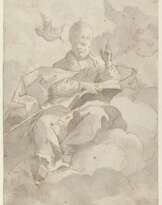 Kirchenvater Gregor der Große auf Wolke
