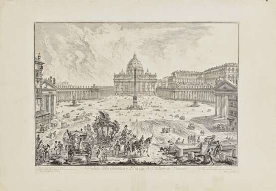 Giovanni Battista Piranesi. Titelblatt Vedute di Roma - Veduta della Basilica e Piazza di S. Pietro in Vaticano - Foto 2