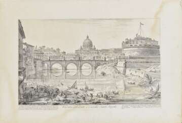 Veduta del Ponte e Castello Sant'Angelo - Veduta dell'esterno dalla Gran Basilica di S. Pietro in Vaticano 