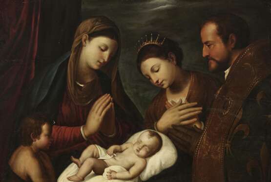 Tizian (Tiziano Vecellio). Anbetung des schlafenden Jesuskindes - Foto 1