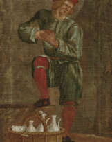 Mann mit Strohkorb und Gefäßen 