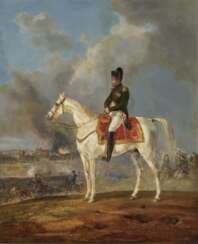Napoleon am Abend des 23. April 1809 vor der brennenden Stadt Regensburg 