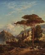 Генрих Карл Якель. Blick auf Ischia mit dem Castello Aragonese 