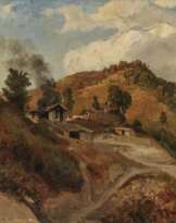 Südliche Berglandschaft mit Bauernhäusern