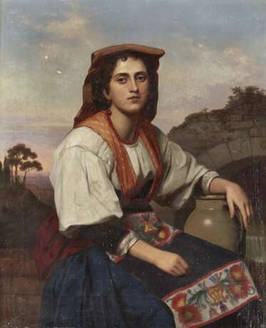 A. Gosch (August Gosch, 1821 - 1903 Großlichterfelde, ?). Römisches Landmädchen - Foto 1