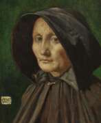 Marianne Stokes. Bildnis einer älteren Frau mit Mantel 