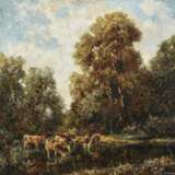 Otto Pippel. Baumlandschaft mit Kühen am Wasser - Foto 1