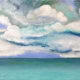 Gemälde „Wolken“, Leinwand, Ölfarbe, Neoimpressionismus, Landschaftsmalerei, 2020 - Foto 1