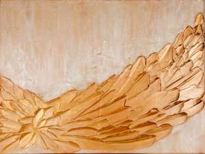 GOLDEN WINGS textural acrylic abstraction