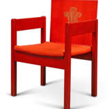 A PAIR OF RED-PAINTED ASH-LAMINATE PRINCE OF WALES INVESTITURE CHAIRS - фото 6