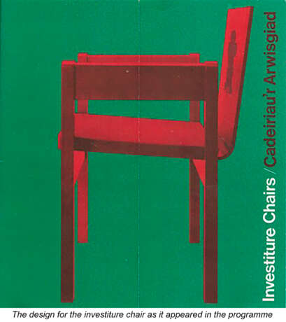A PAIR OF RED-PAINTED ASH-LAMINATE PRINCE OF WALES INVESTITURE CHAIRS - photo 10