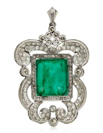 EMERALD AND DIAMOND PENDANT WITH GIA REPORT - фото 2