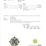 MULTI-GEM AND DIAMOND BROOCH WITH GIA REPORTS - Foto 5