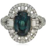 ALEXANDRITE AND DIAMOND RING WITH GIA REPORT - photo 1