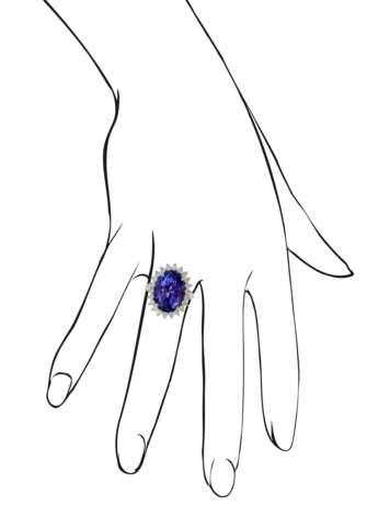 TANZANITE AND DIAMOND RING WITH GIA REPORT - фото 4