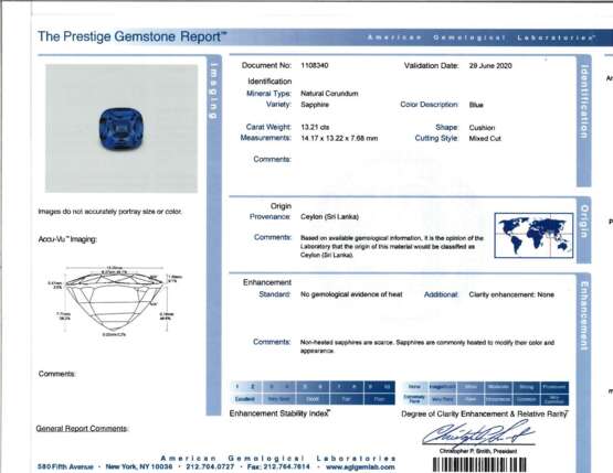SAPPHIRE AND DIAMOND RING WITH AGL REPORT - фото 5
