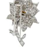 DIAMOND AND NATURAL PEARL BROOCH WITH GIA REPORT - photo 2