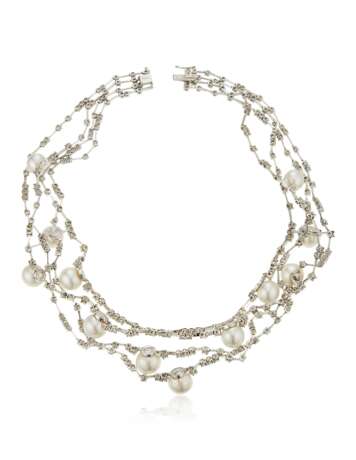 House of Taylor. HOUSE OF TAYLOR CULTURED PEARL AND DIAMOND NECKLACE - photo 3