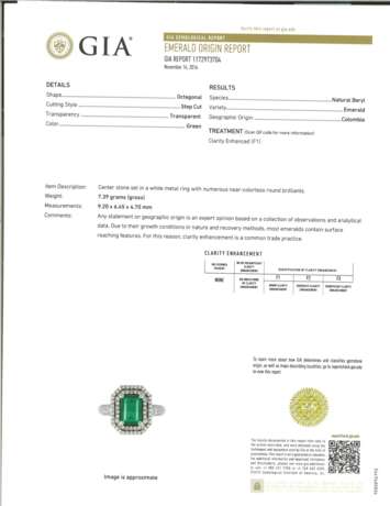 EMERALD AND DIAMOND RING WITH GIA REPORT - фото 5