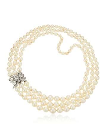 CULTURED PEARL AND DIAMOND NECKLACE WITH GIA REPORT - фото 2