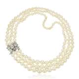 CULTURED PEARL AND DIAMOND NECKLACE WITH GIA REPORT - Foto 2