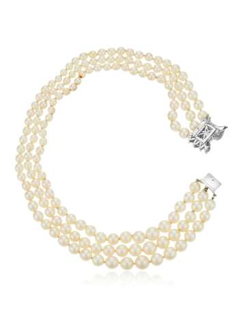 CULTURED PEARL AND DIAMOND NECKLACE WITH GIA REPORT - Foto 3