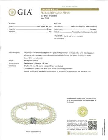 CULTURED PEARL AND DIAMOND NECKLACE WITH GIA REPORT - photo 5