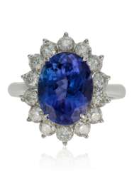 TANZANITE AND DIAMOND RING